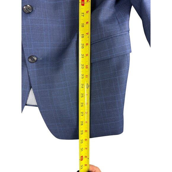 Tommy Hilfiger Men's Suit Jacket Blazer Size 38R Windowpane Blue Plaid - Picture 5 of 16